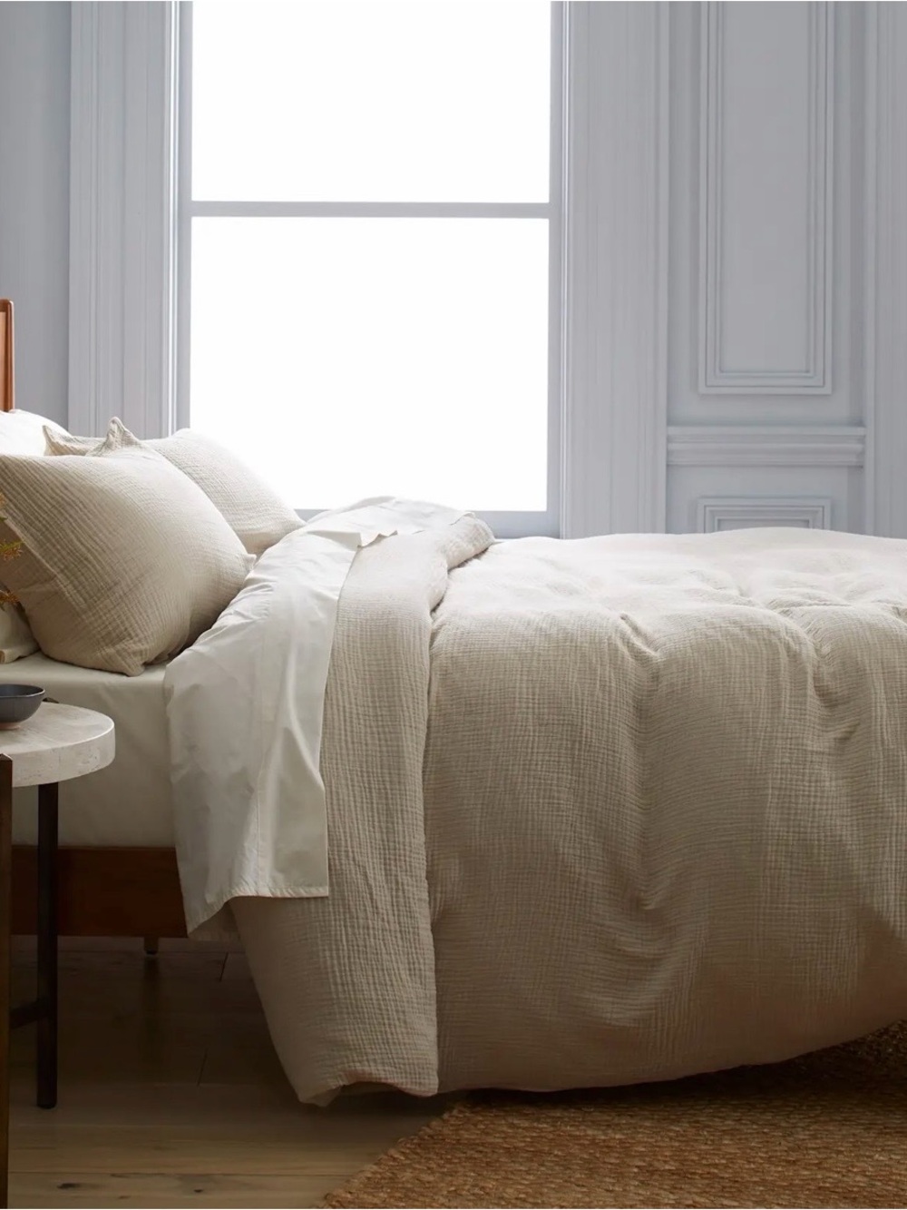 Quince Cotton Gauze Duvet Cover Set - Dune - Picture 2 of 7